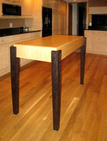 White Oak table with dark walnut stained legs