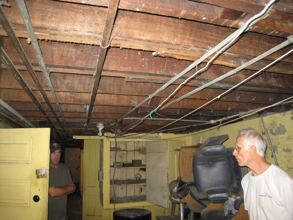 The Meet Shop Before Construction, Contractors scoping out the basement