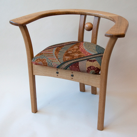 Oak Chair with Fabric Seat
